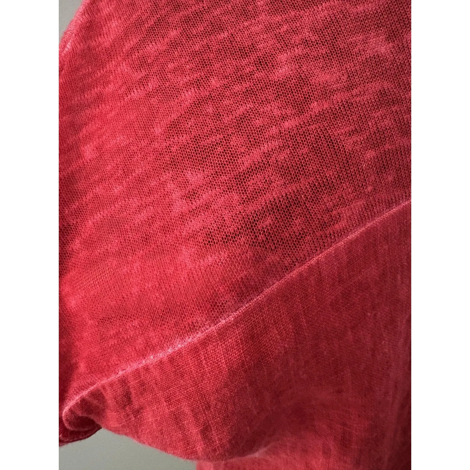 Kaktus Linen Shirt Womens Small Red Lagenlook Beach Minimalist Gauze Italy - Image 6