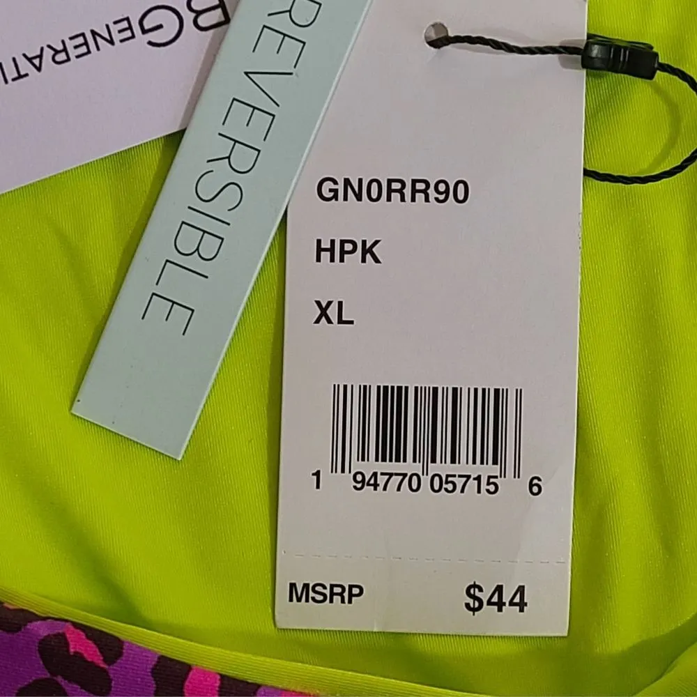 NWT BCBGeneration Reversibl Purple & Pink Leopard Print/Green Bikini Bottoms XL - Image 6