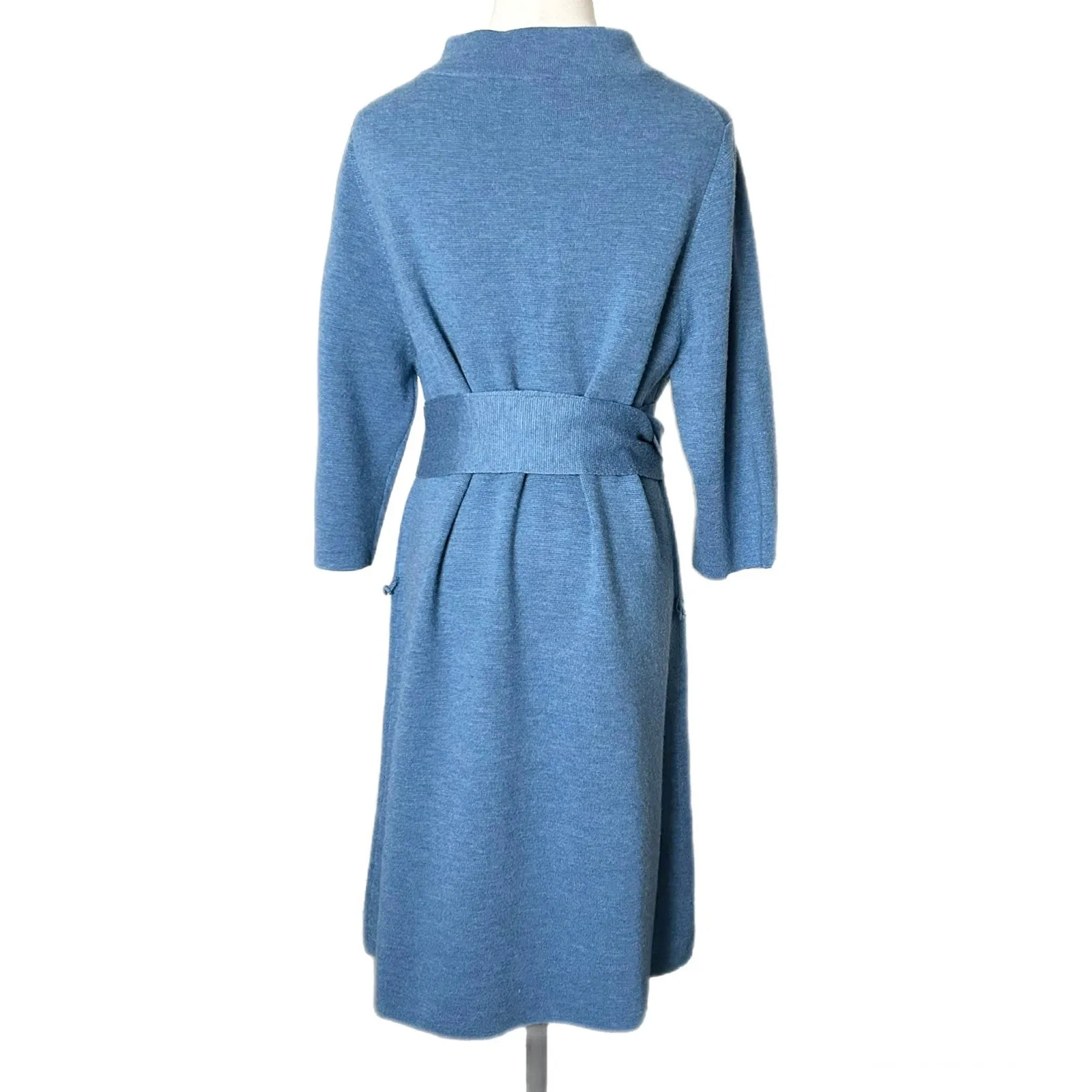 Ann Mashburn Felice Midi Dress in Heather Blue Extra Fine Merino Wool Size XL - Image 4