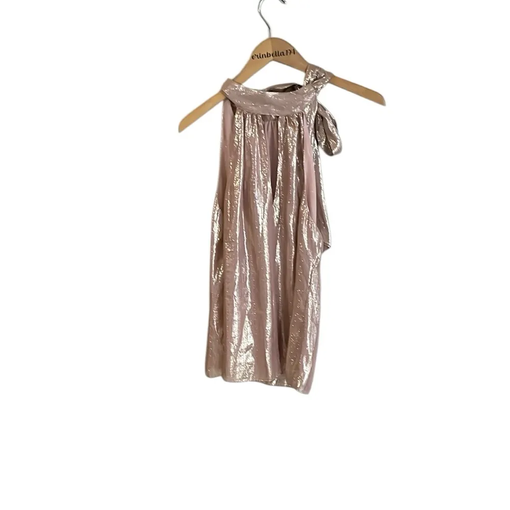 RAMY BROOK Sasha Metallic Tie-Neck Sleeveless Top - Image 3