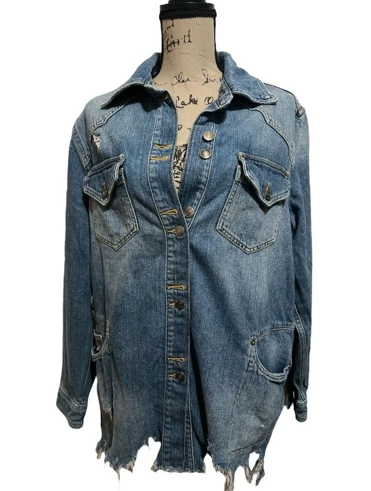 MOONCHILD SHIRT DENIM 100% Cotton Jacket sz M - Image 9