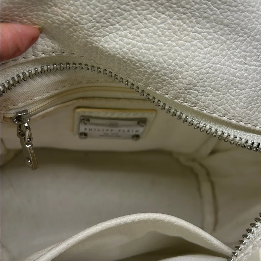 Philipp Plein White Leather Studded Adjustable Straps Backpack Bag 🌺🌺 - Image 6