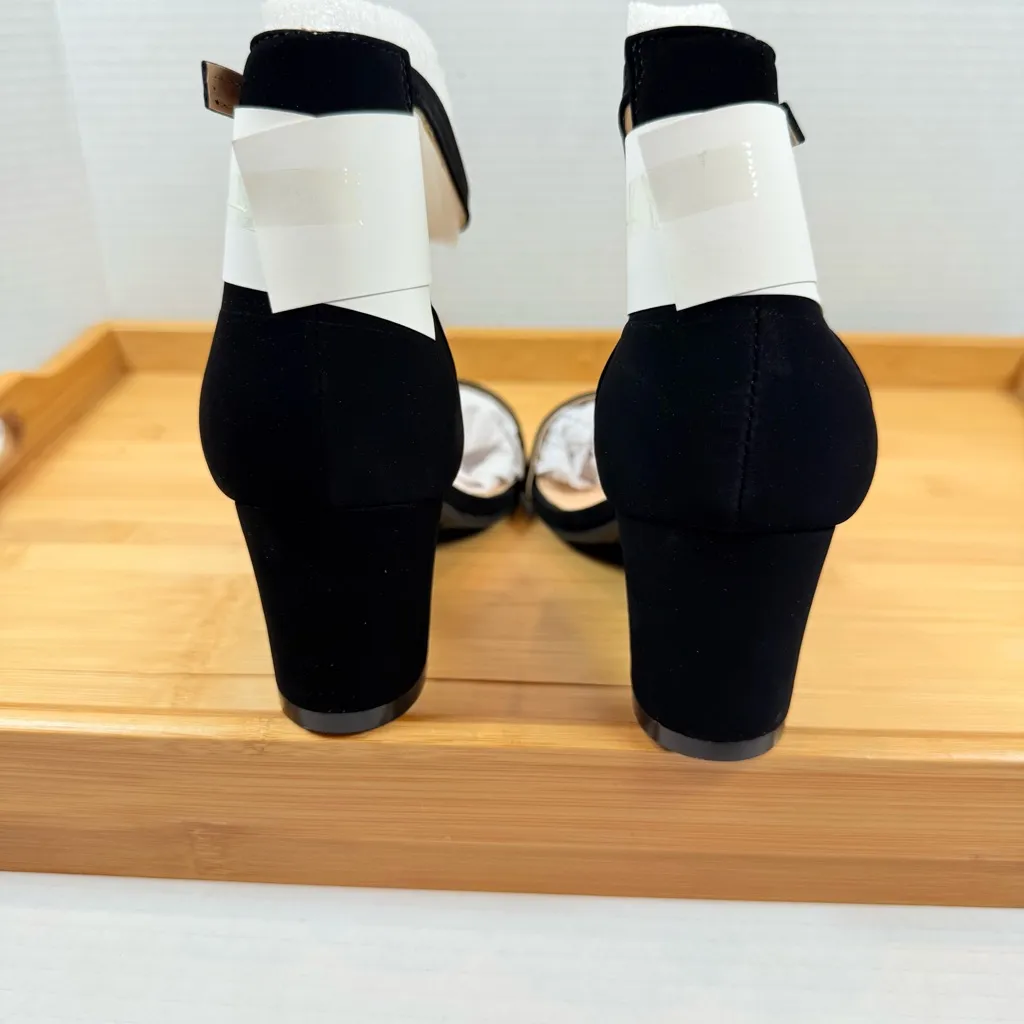 Lovmark Black Suede Ankle Strap Block Heel Women’s 10 Heels Dress Classic Office - Image 4