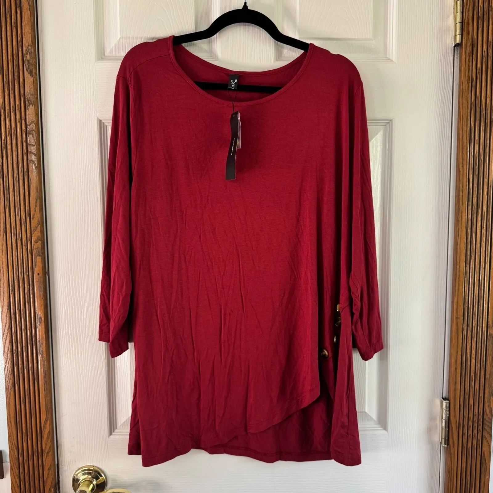 Allegra‎ K Tunic Top Button Accent 3/4 Sleeve Casual Blouse XXL - Image 5