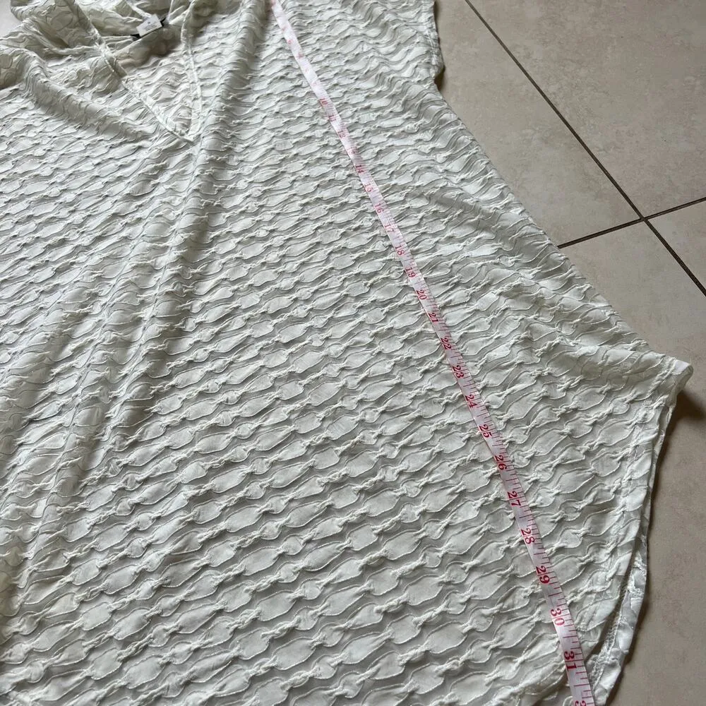 Swimsuit Bikini Cover Up Dress White Silver Hooded USA Made Size M - Image 10