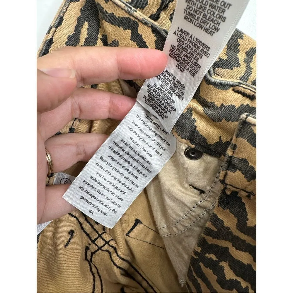 Good American  High Waist Crop Jeans Tan Brown Zebra 4/27 NWT - Image 8