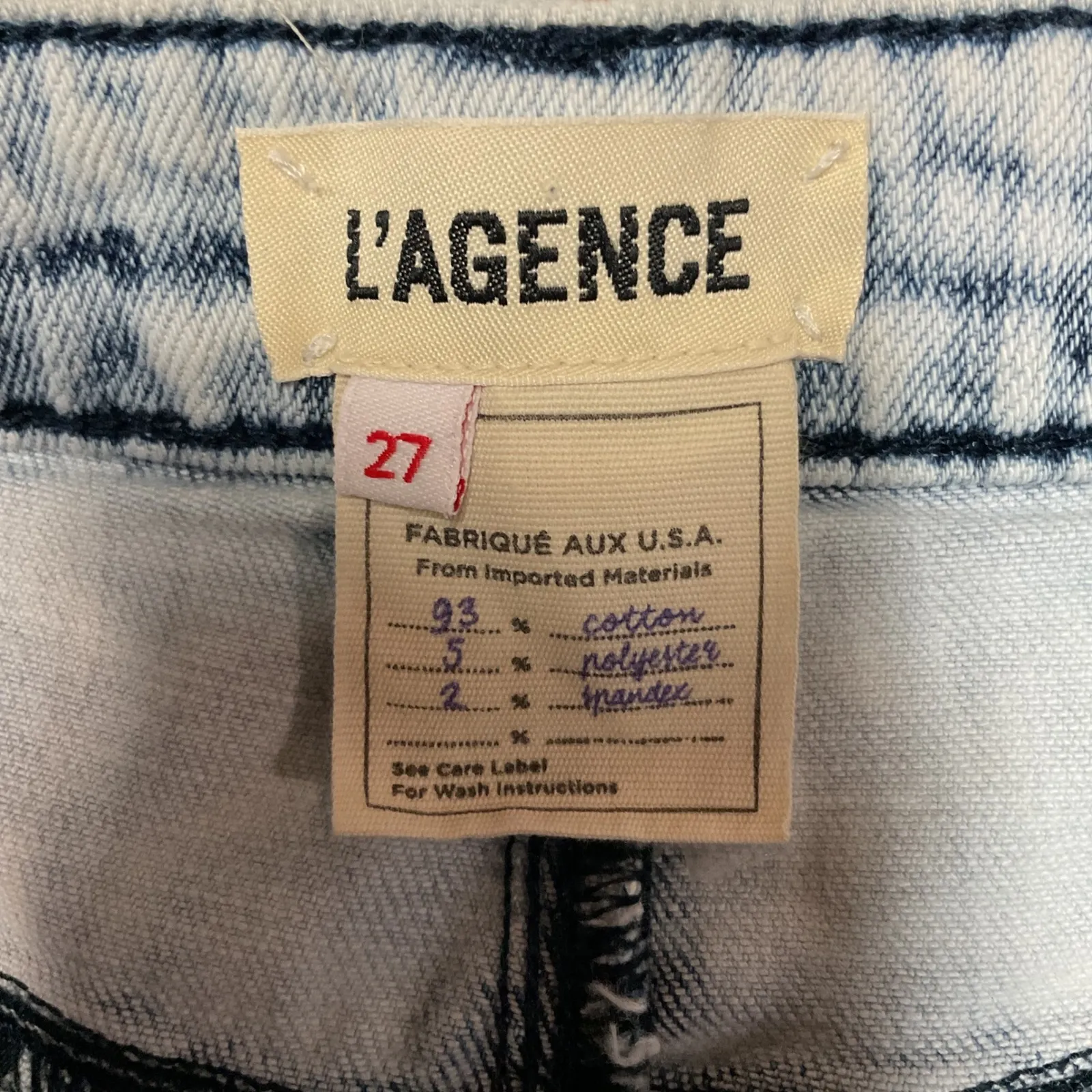 L'agence Women's Distressed Skinny Jean Size 27 Acid Wash Denim High Rise - Image 5