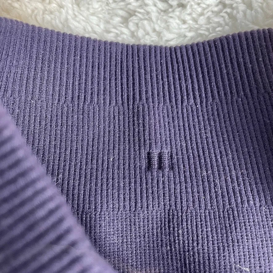 LULULEMON Free To Flow‎ Leggings High Waist 4 Purple Speckled Seamless Pant - Image 3