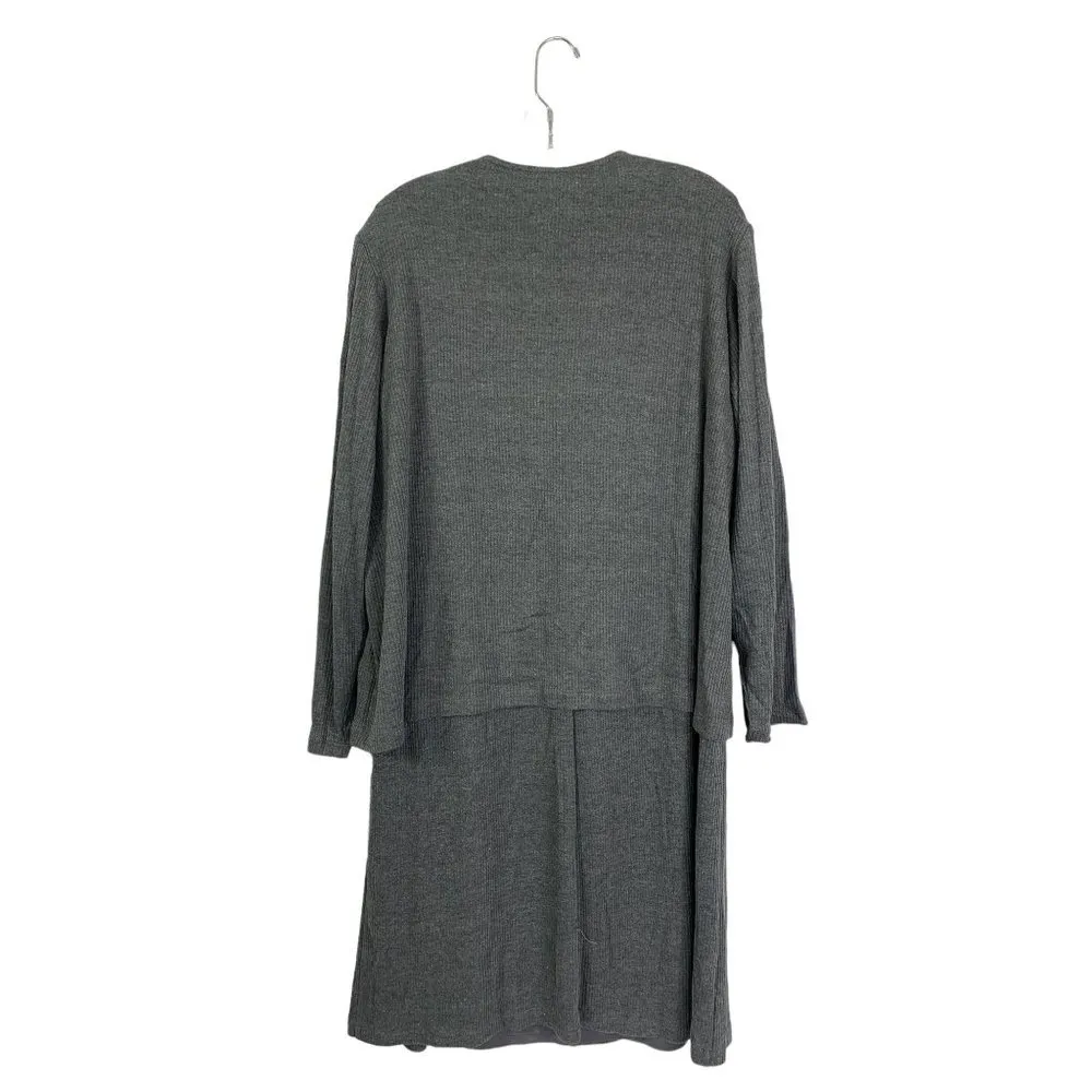 Jessica Howard Women's Plus Size Charcoal Dress & Cardigan Set - Image 2