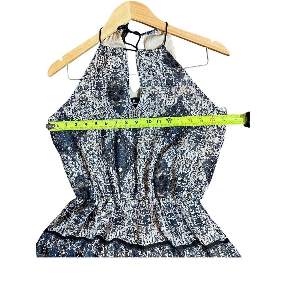 LuLus Bold Moves Navy Blue Pattern Printed Romper - Image 10