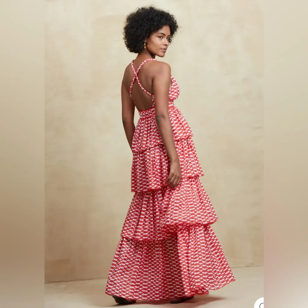 Rose’Garden NEVADA MAXI DRESS CAPRI RED Size M - Image 2