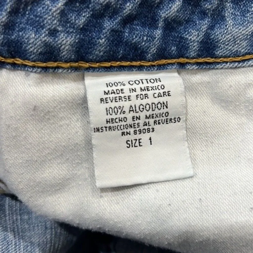 LEI Vintage eDenim 100% Cotton Denim Jean Shorts Size 1 Blue - Image 8
