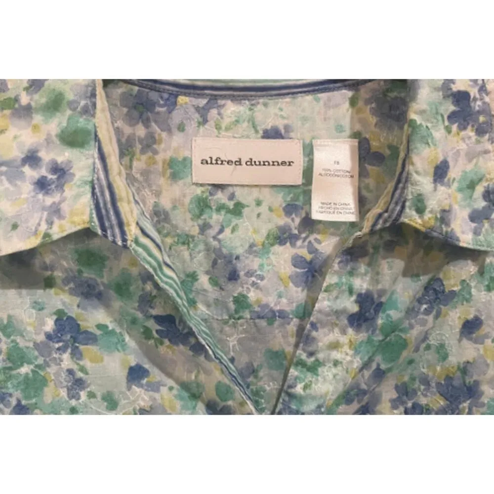 Alfred Dunner Floral Print Lace Blouse - Size 18 - Image 3