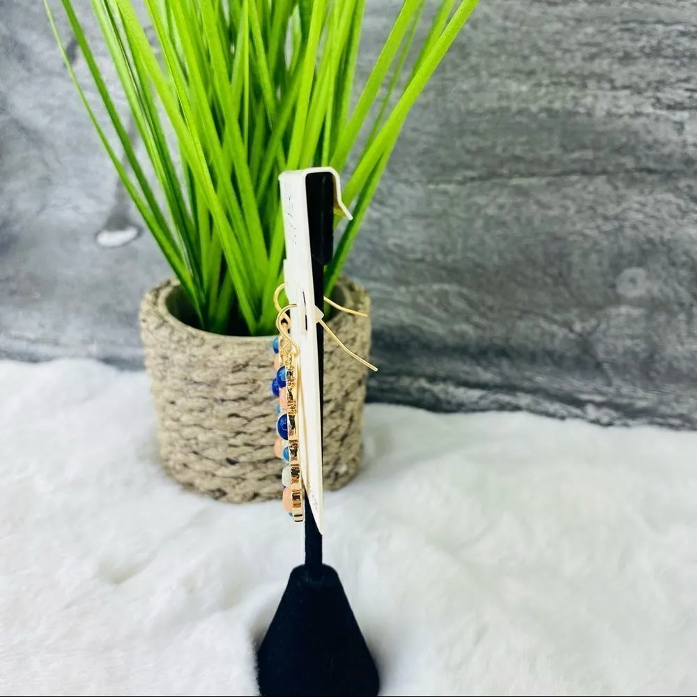 Dillards Open Teardrop Dangle Fashion Earrings NWT Blue - Image 3