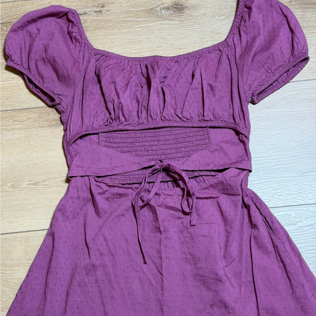 Wild Fable Boat Neck Puff Sleeve Cut Out Dress Size Small - Image 5