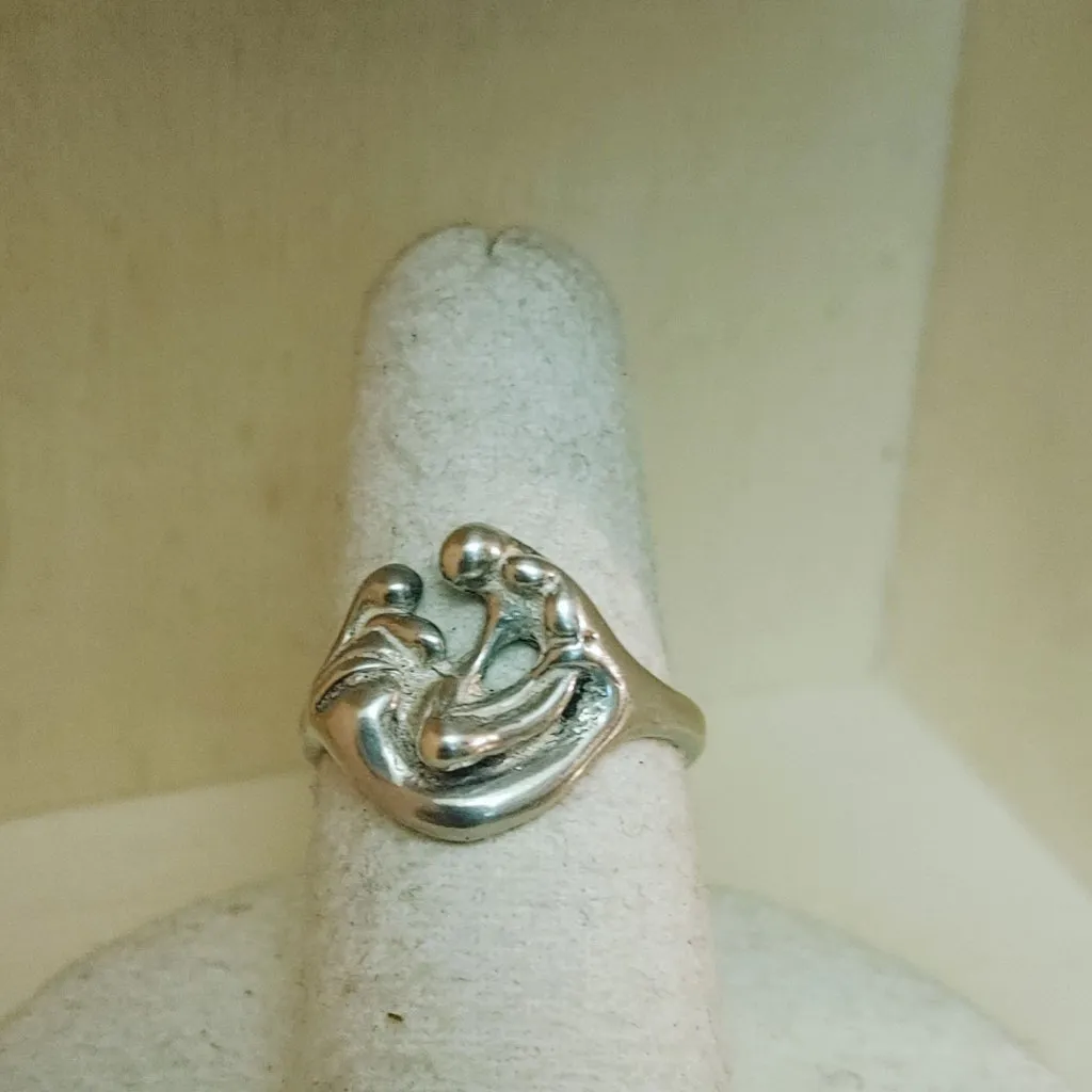Embrace Ring Artistic Romantic Design Size 6.5 Vintage Sterling Silver Timeless - Image 14