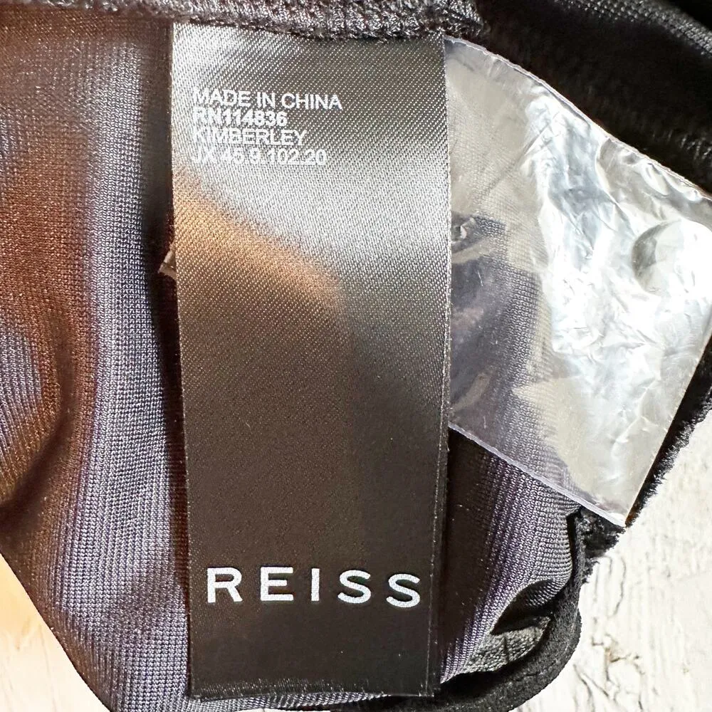REISS Kimberley Sleeveless Velvet Bodysuit Size XS Black - Image 8