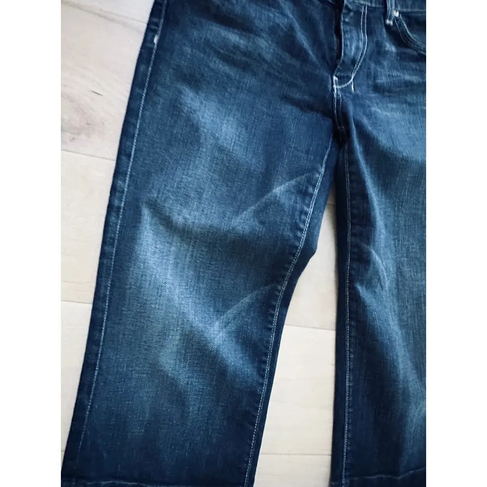 Women's Capri Denim Jeans Size 31 DArk WAsh Low Rise Y2K Era 7 For all Mankind - Image 3