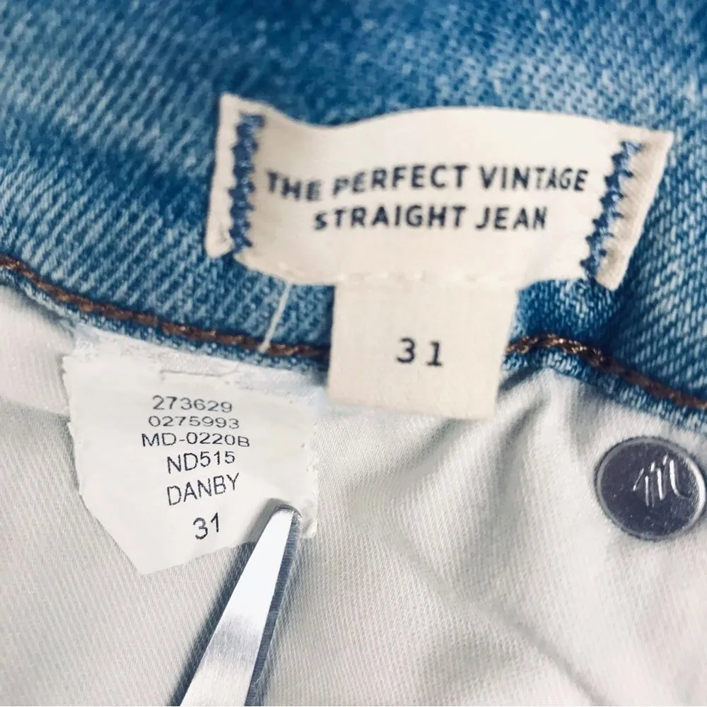 MADEWELL The Perfect Vintage Straight Jean Shorts Midi Bermuda Size 31 New‎ - Image 5
