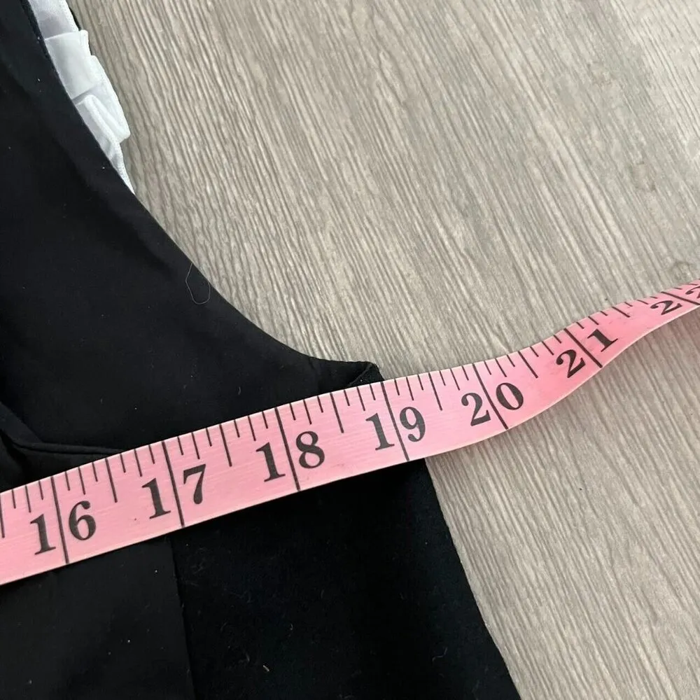 Jil Sander Ruffles Black Vest Tops Woman 100% Wool Silk Size 38 Rare - Image 8