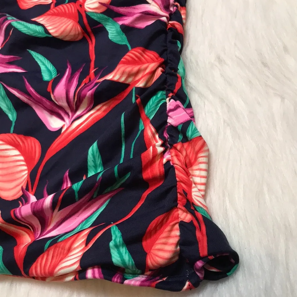 Tommy Bahama Women’s Floral Leaf Multi-Colored Faux Wrap Tankini Halter Swim Top - Image 3