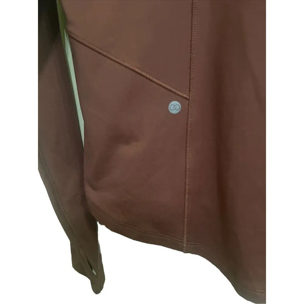 Calia Carrie Underwood Shirt Fleece Lined Mockneck Pullover Cold Weather Large Brown - Image 6