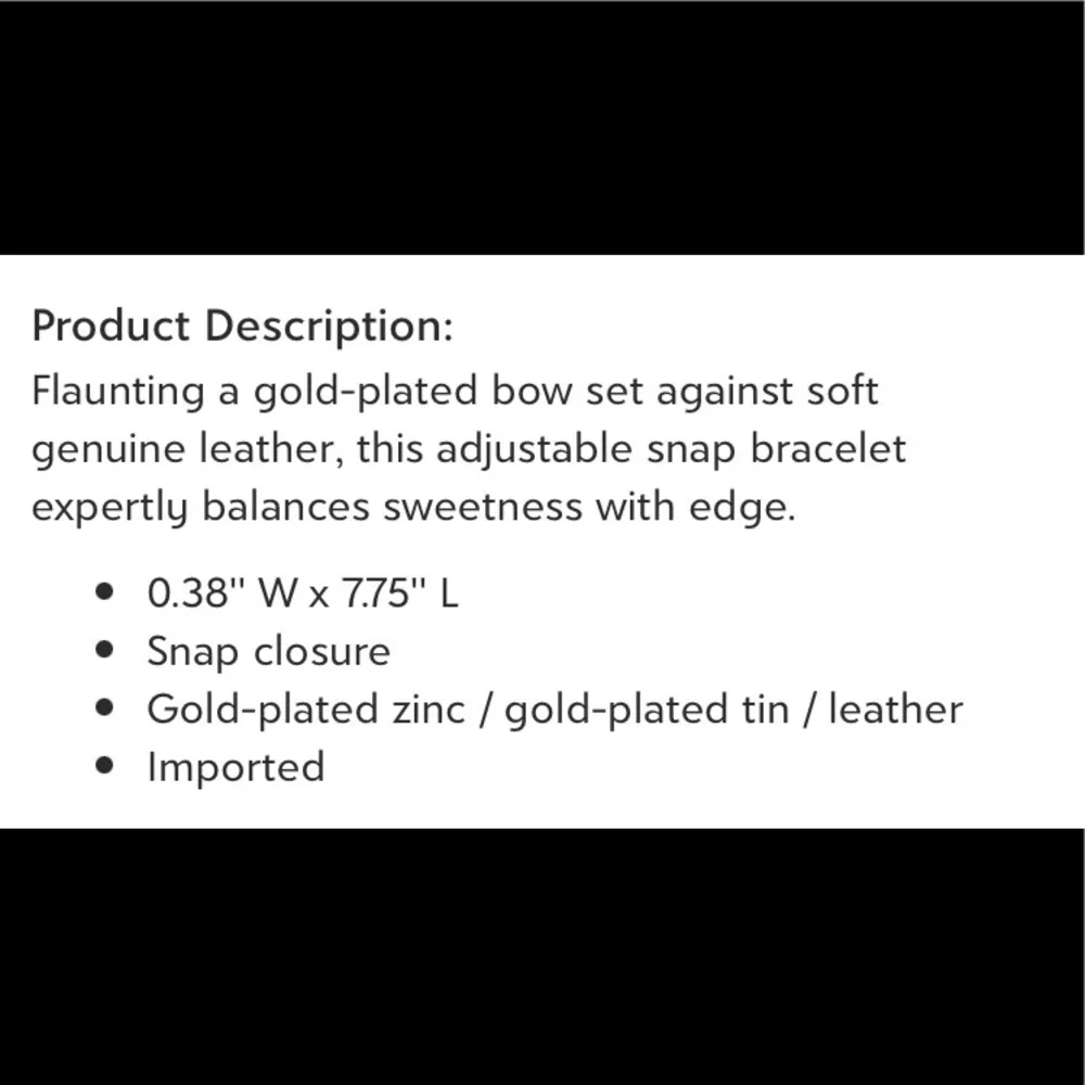 Fornash Minnie Studded Bow Bracelet Black - Image 3