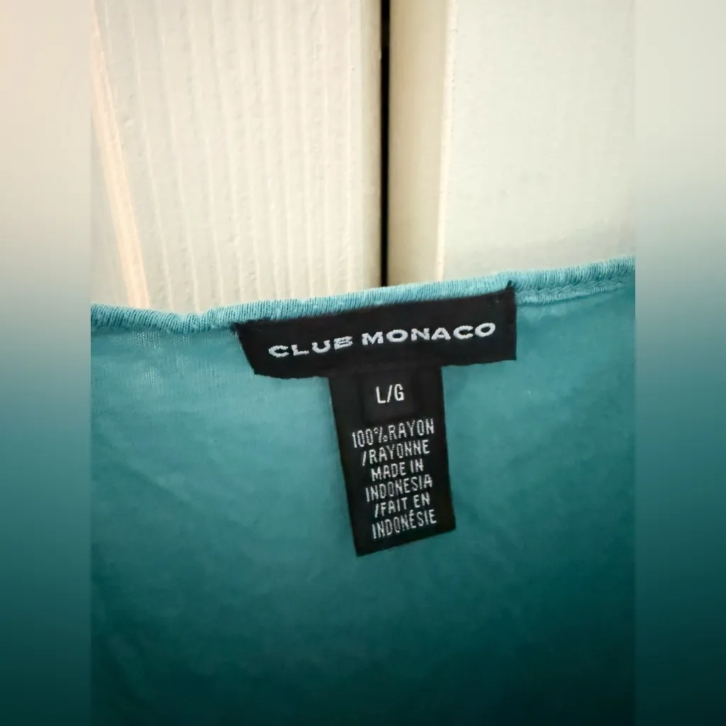 Vintage Y2K Club Monaco Teal Green Sequin Bead Cami Tank Top Size Large - Image 4