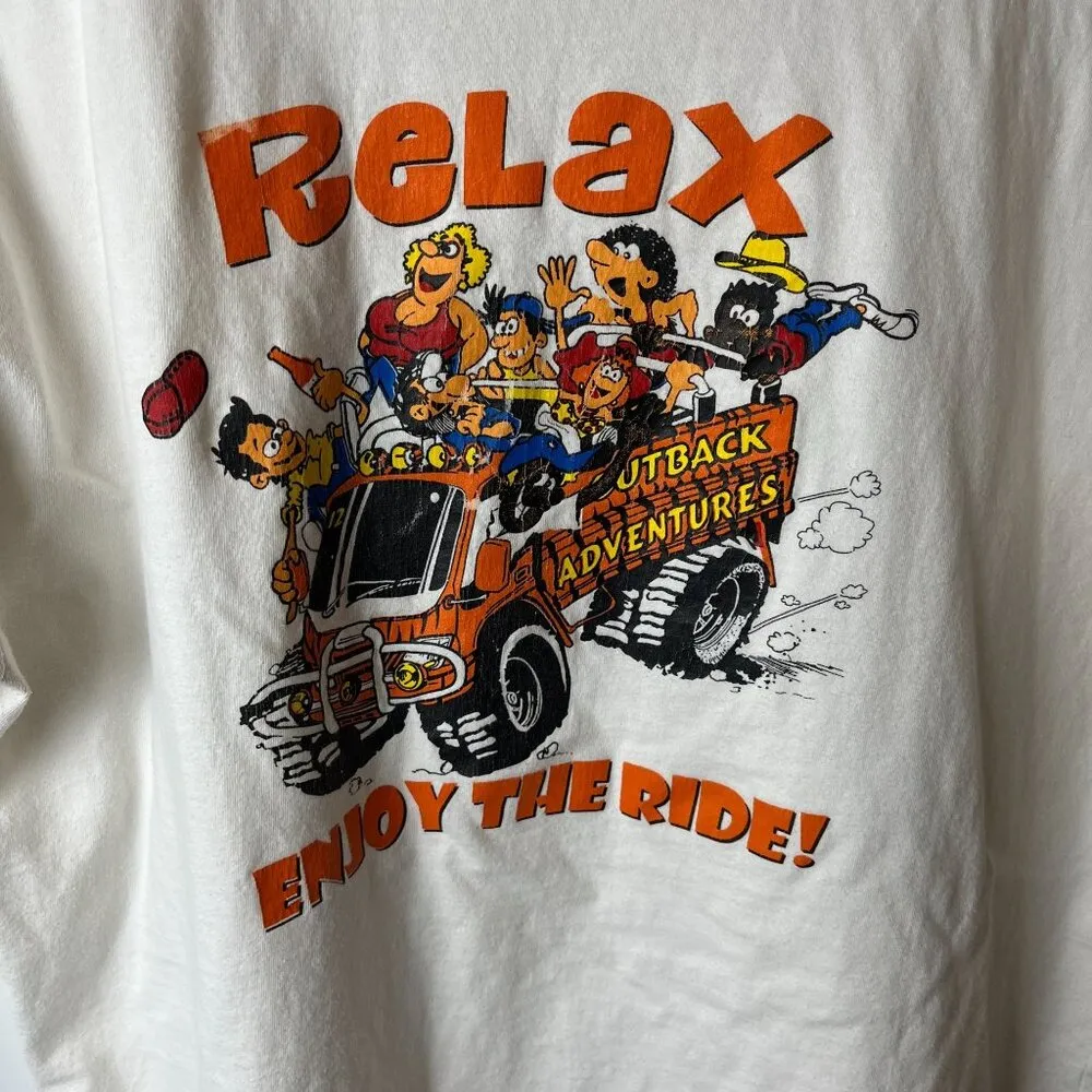 Outback Adventures Dominican Republic T Shirt White Large L Graphic Tee Solid - Image 13