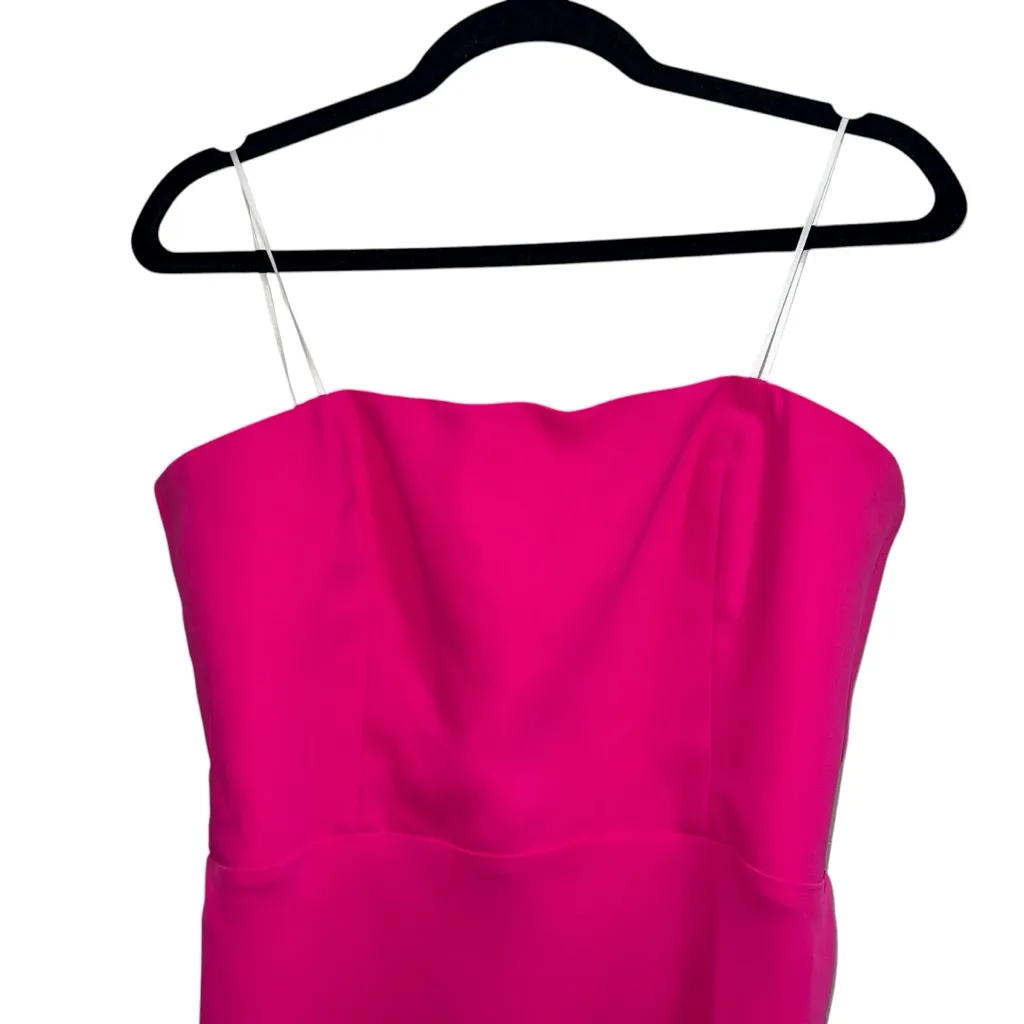 Amanda Uprichard Mandy Strapless Midi Dress In Hot Pink - Image 5