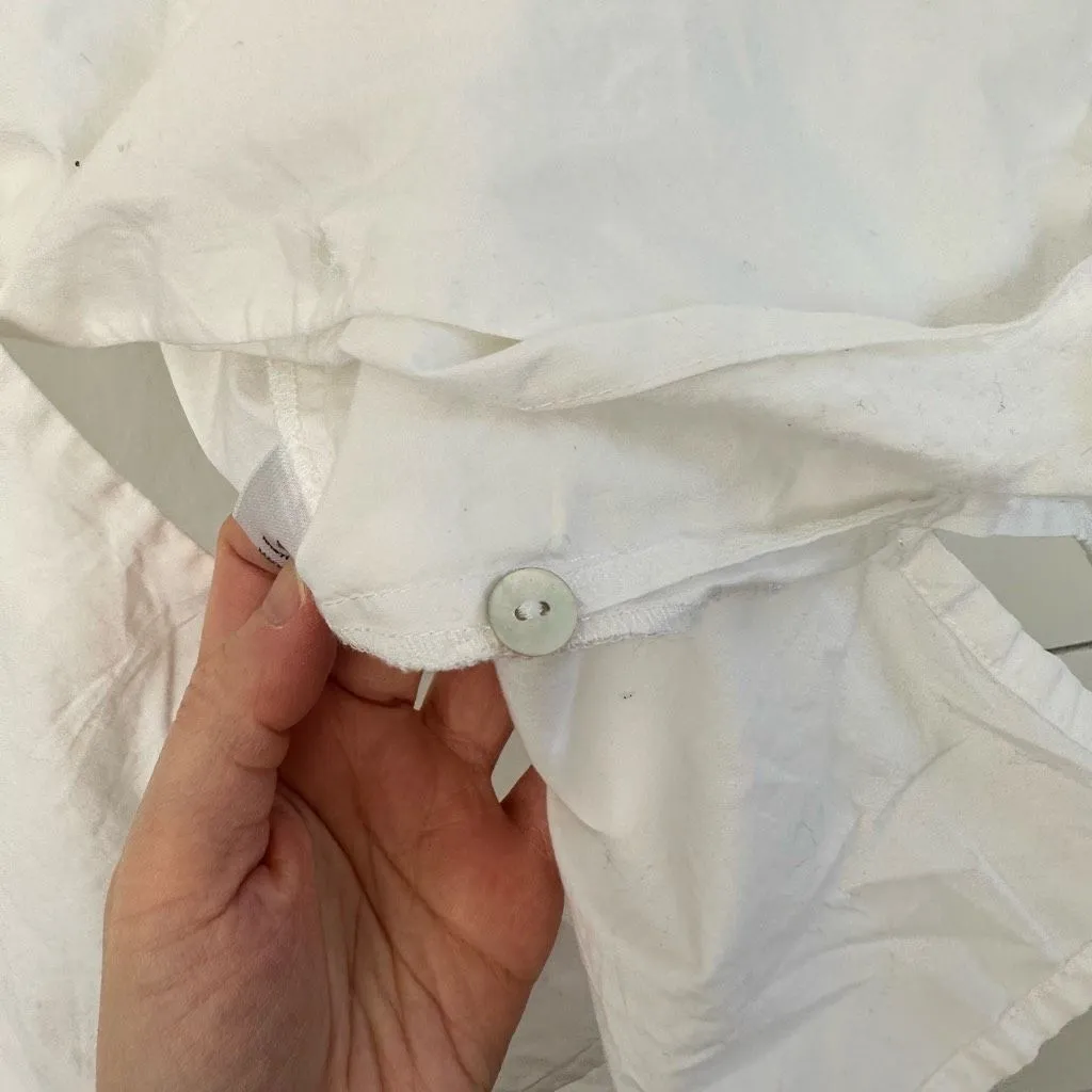 Eileen Fisher Women’s White Medium? Button Down Blouse Flawed See Measurements - Image 6