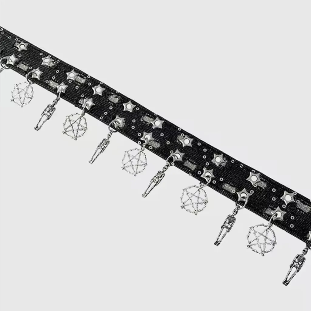 Black and Silver Embellished Women's Belt - Image 4