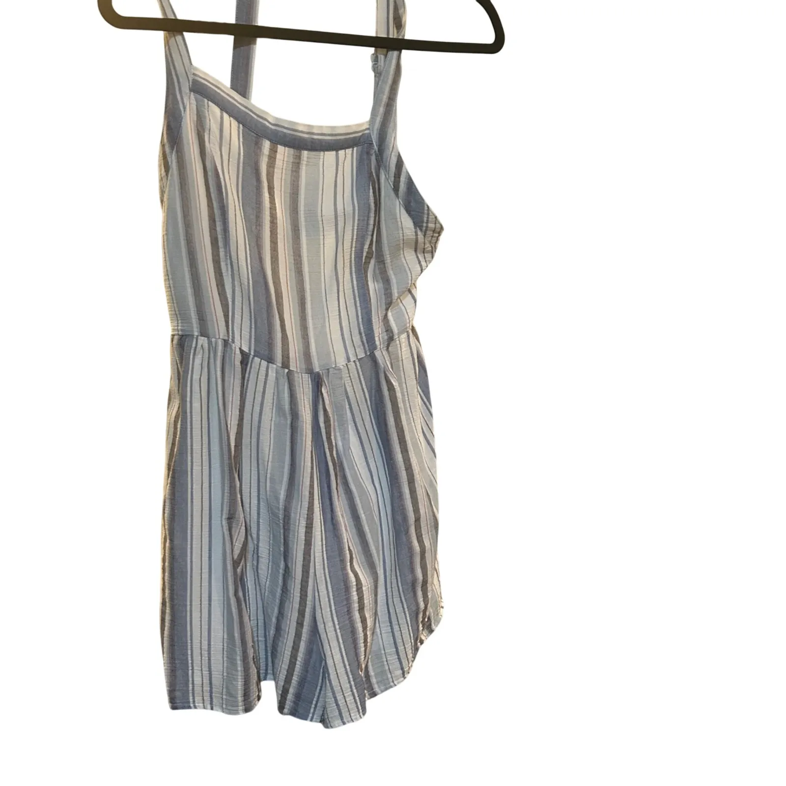 Striped Romper Casual Summer Sleeveless Blue White Lined‎ Size M - Image 2