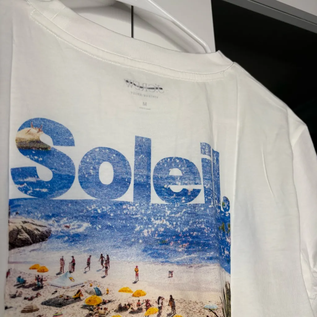 NWT J. Crew Broken-in Jersey "Soleil" Graphic T-shirt Short Sleeve White - Image 4