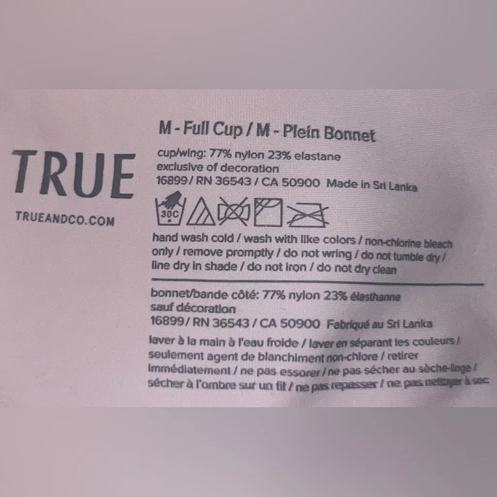 True and Co. True Body with Lace Trim Light Pink Lift Bralette Size Medium - Image 6