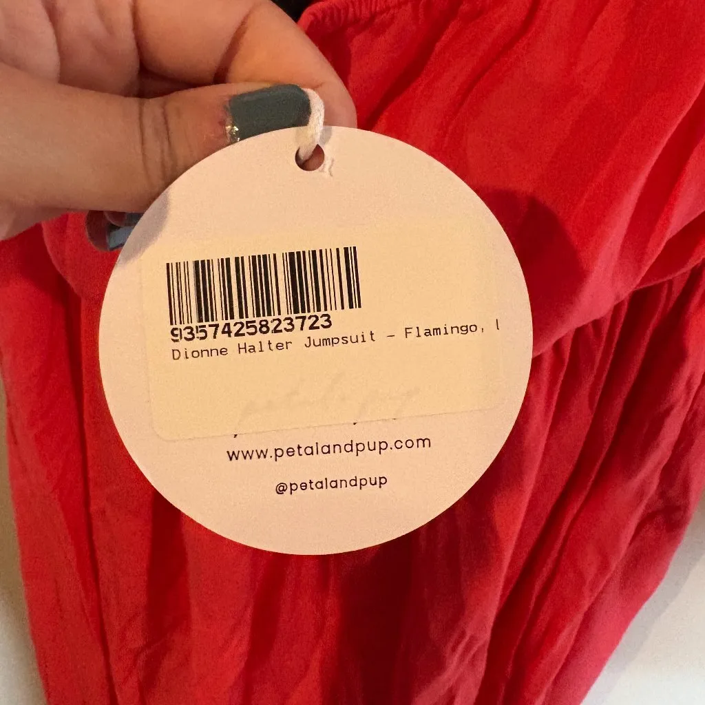 Petal & Pup Dionne Halter Jumpsuit in Flamingo - Image 6