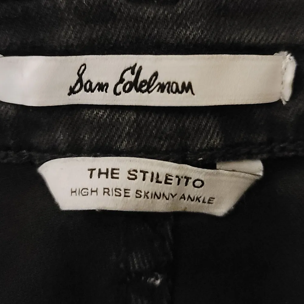 Sam Edelman Black The Stiletto High Rise Skinny Ankle Lace Hem Jeans 24 - Image 3