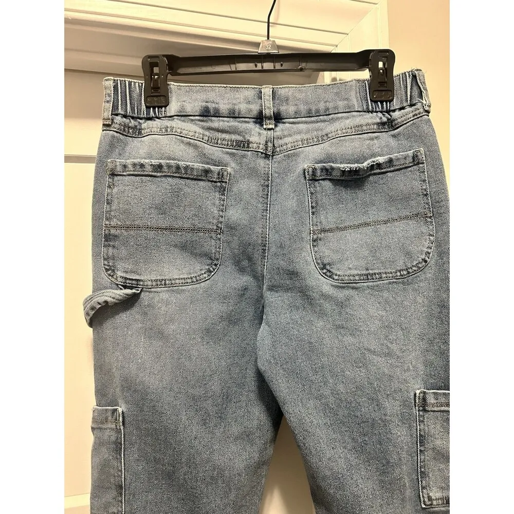 Women’s Size 11 30 Happily Gray Gabby Cotton Medium Wash Blue Denim Cargo Jeans - Image 5