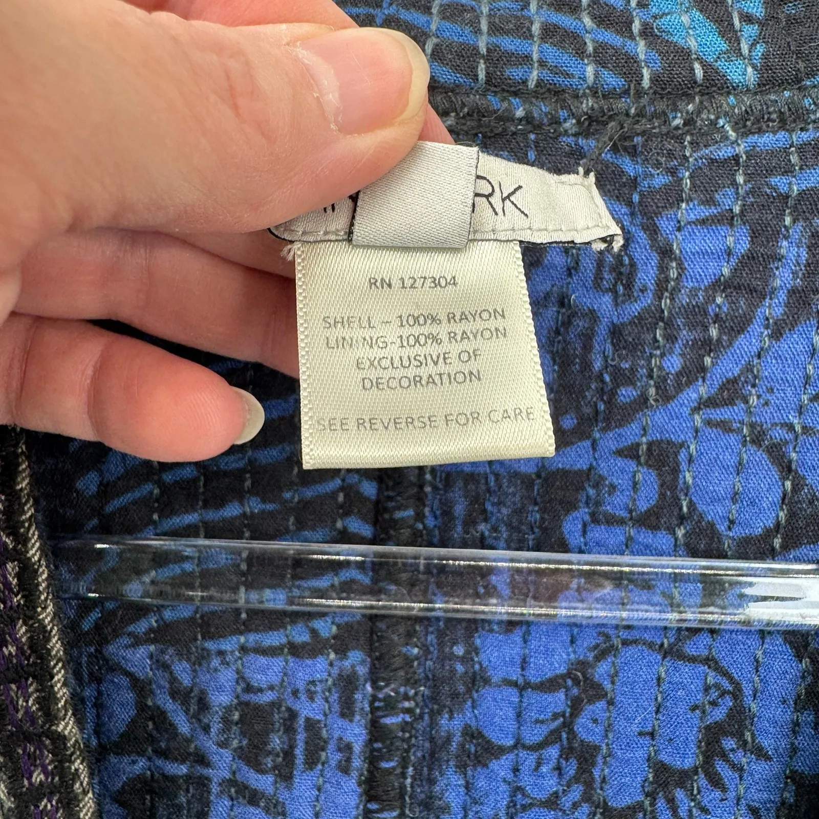 JOHN MARK Bohemian Patchwork Kimono Jacket Womens Small Blue Black Pockets - Image 5