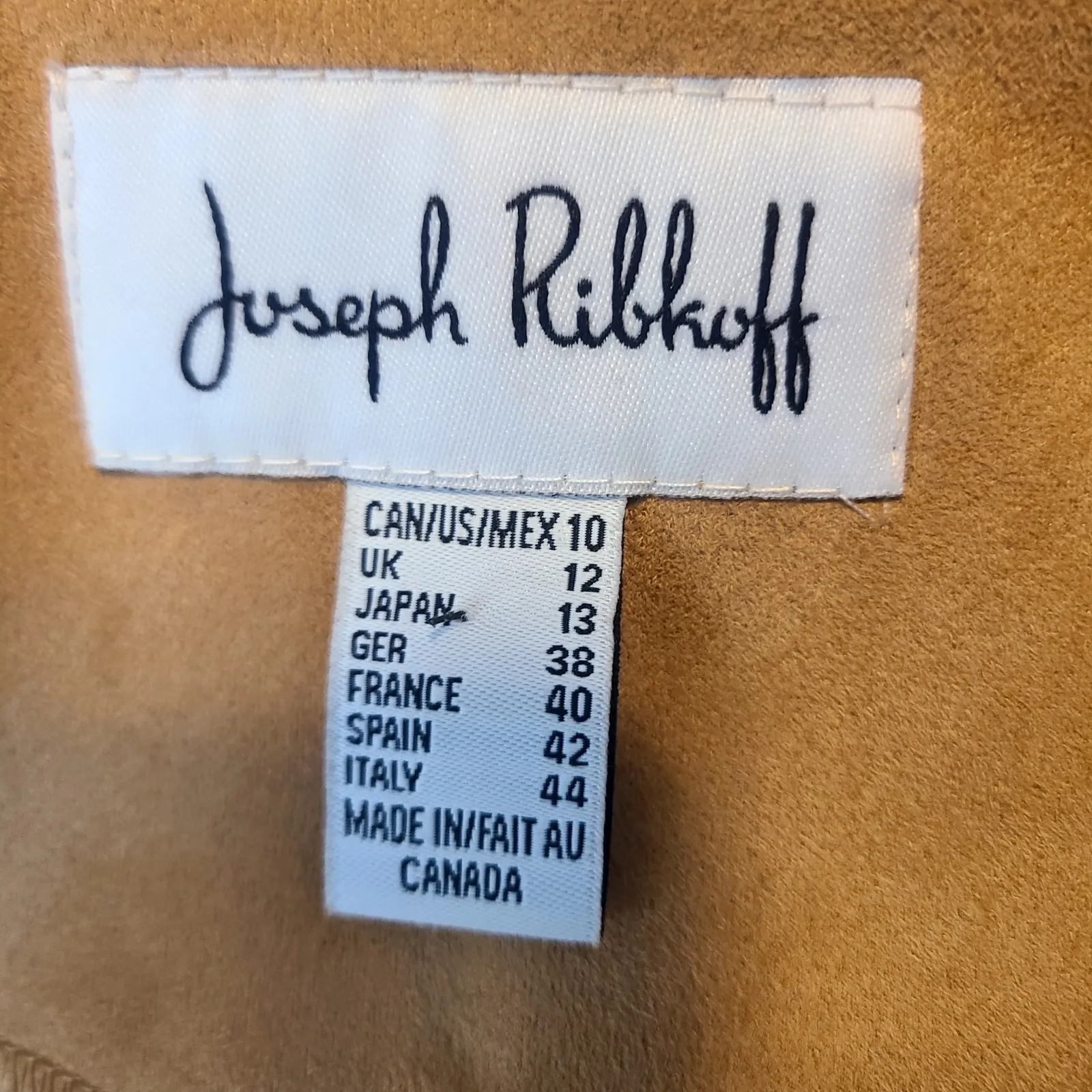 Joseph Ribkoff Tan Multi Floral Art Print Faux Suede Straight‎ Jacket 10 - Image 6