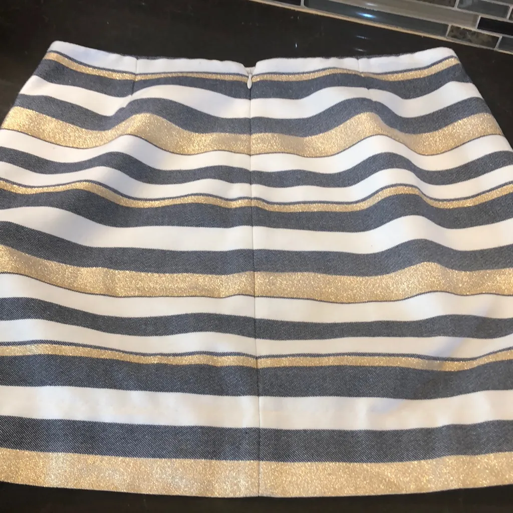 J. Crew‎ gold denim blue mini skirt - Image 2