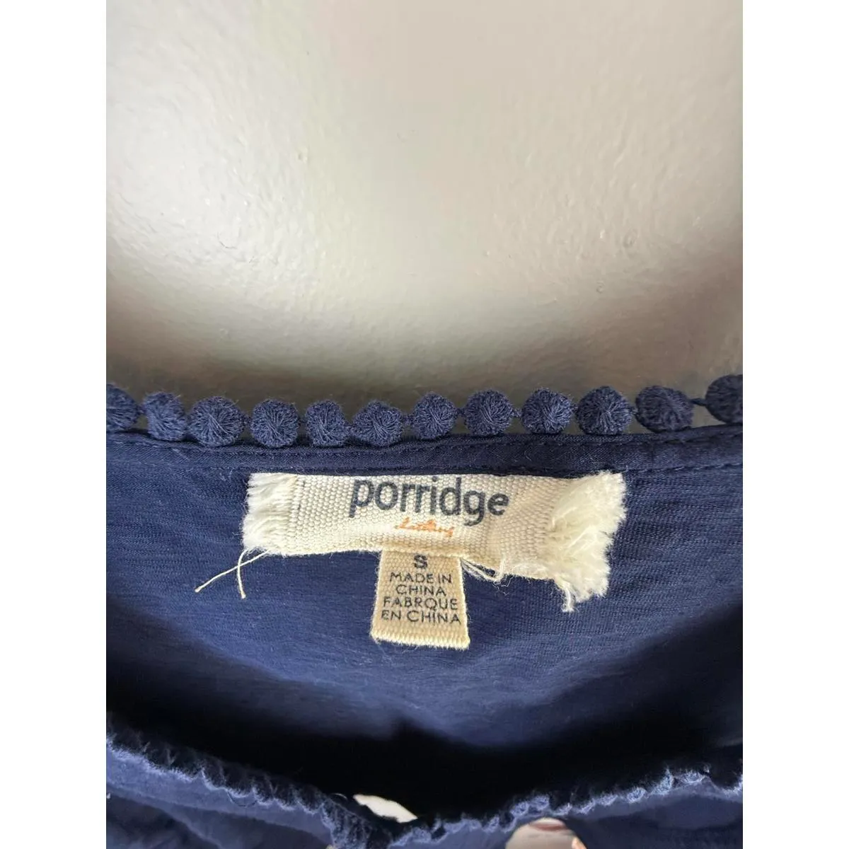 Porridge by Anthopologie Navy Scalloped Hem Tank - Image 4