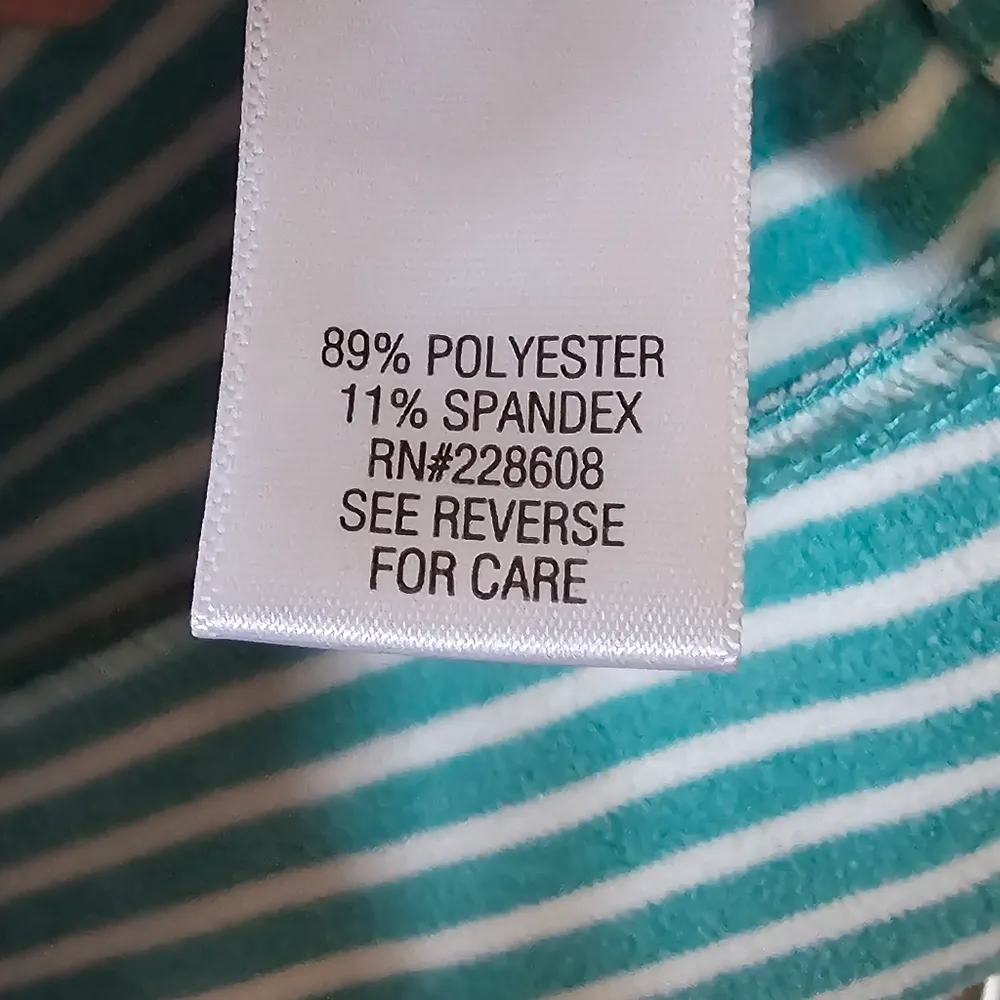 Croft & Barrow Striped Green and White Quarter Zip Pullover - Image 5