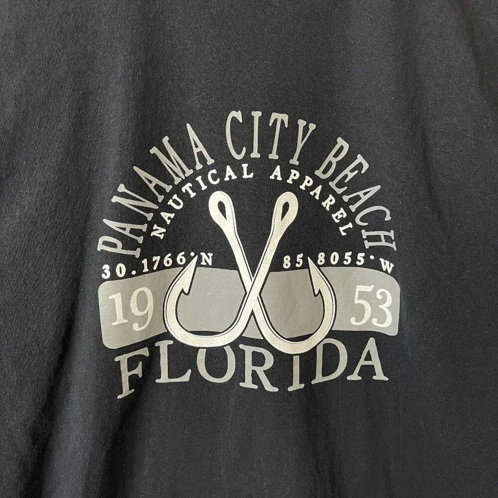 Panama City Beach Florida T Shirt Black XL Extra Large Graphic Tee 100% Cotton - Image 13