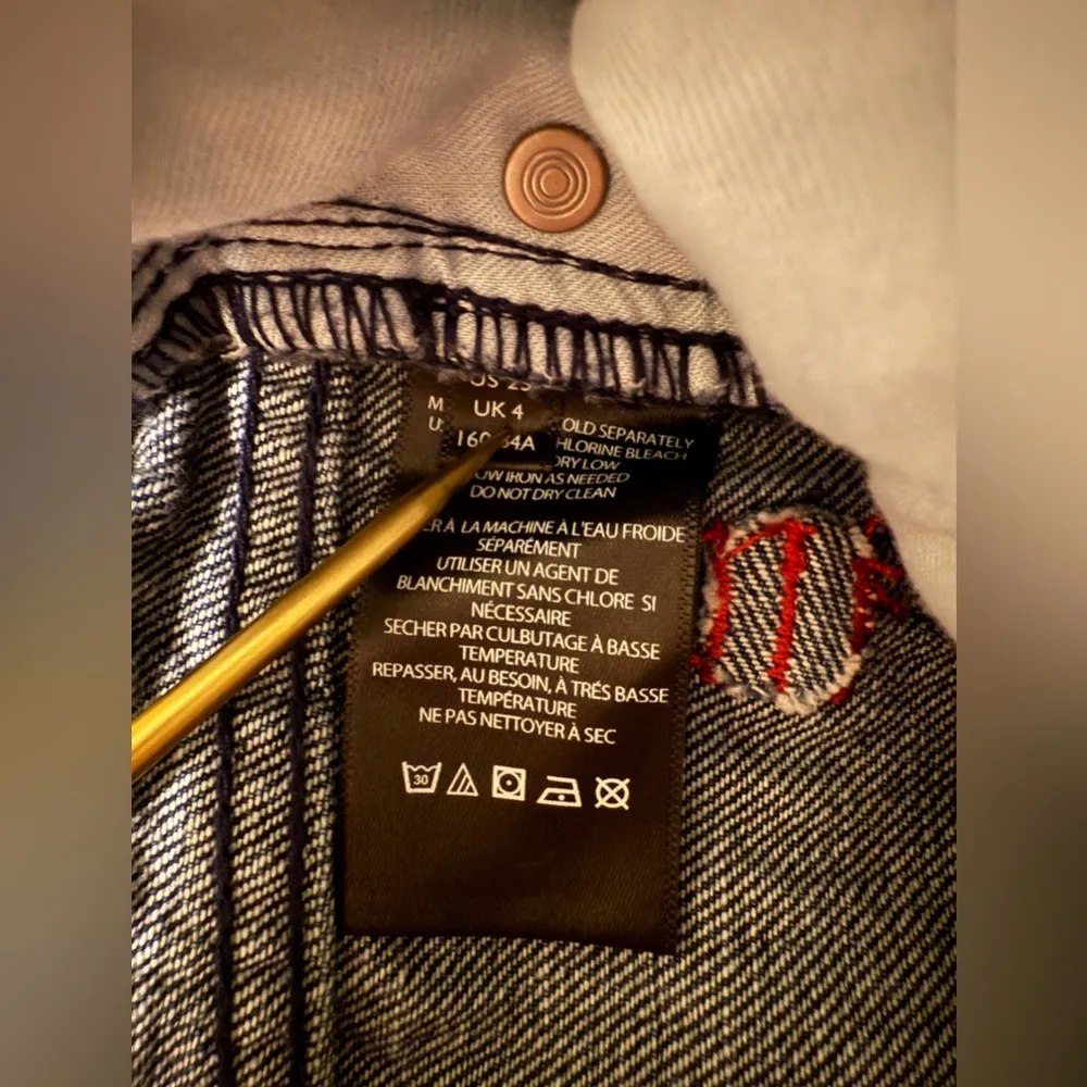 BDG Cowboy Jeans Hi Rise Grey Embroidered Thread Graffiti Doodle Straight Leg-25 - Image 3