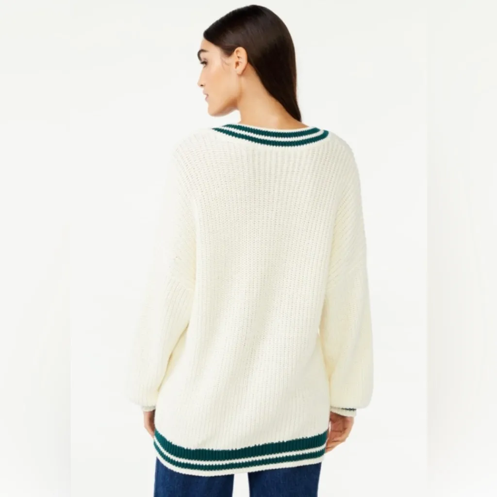 Free Assembly Taylor Swift Inspired Varsity Sweater, Size M, EUC White Size M - Image 3