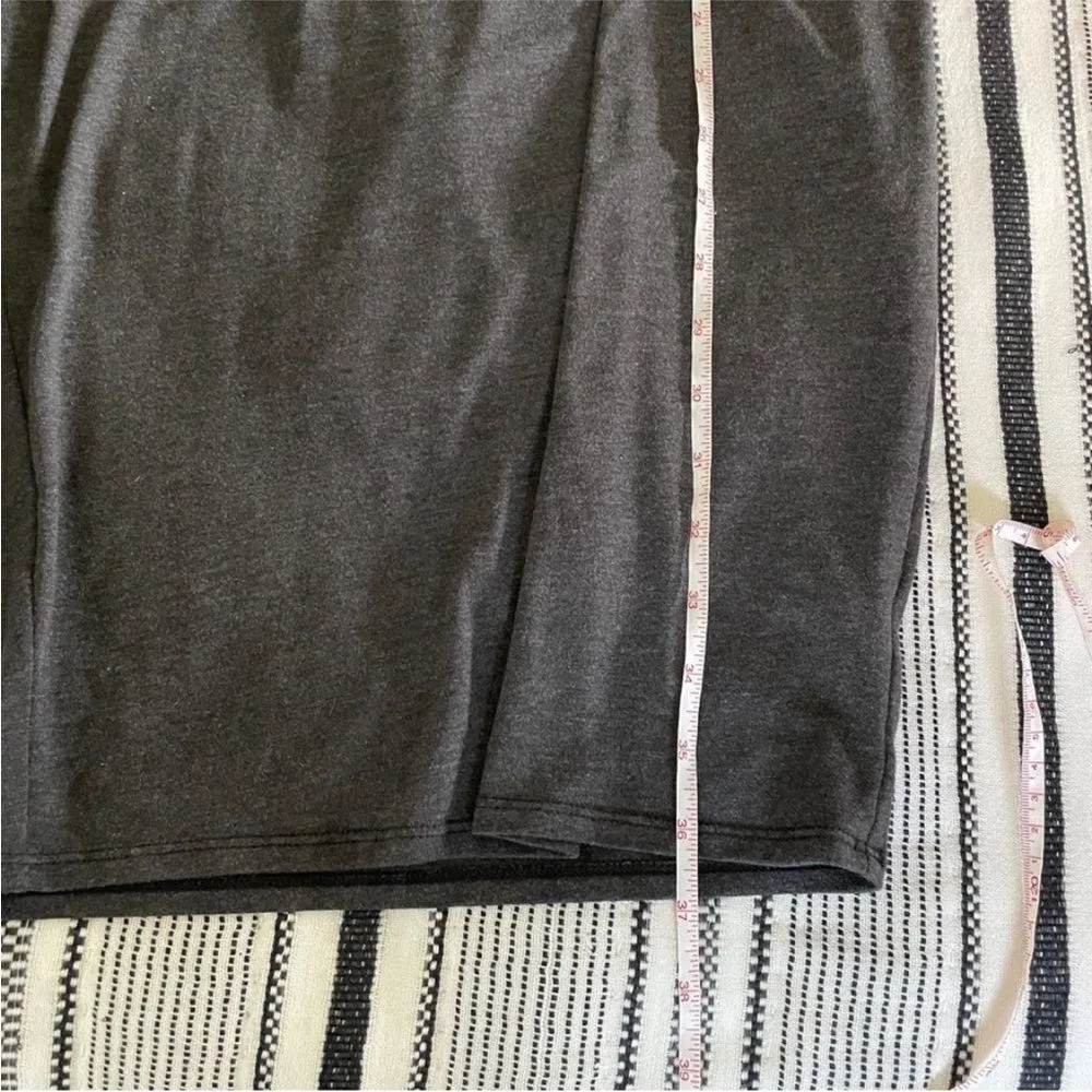 Bodycon Mock Neck Midi Dress Small Dark Gray Stretch Sleeveless‎ Minimalist Chic - Image 8