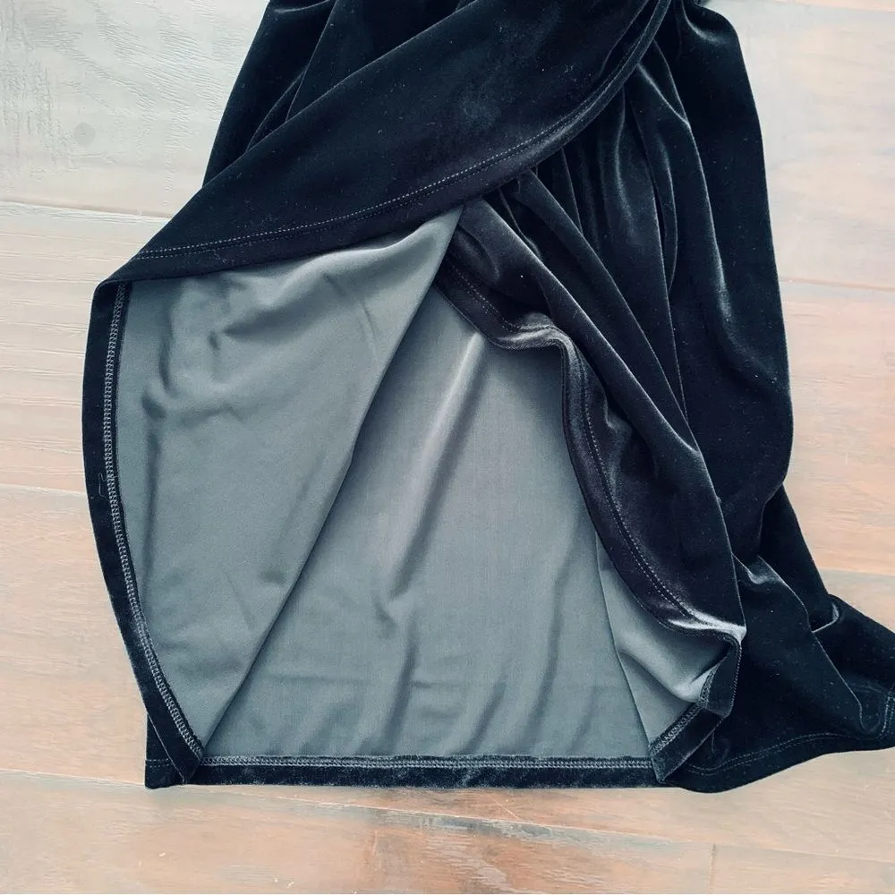 Abercrombie & Fitch LBD Velvet Strappy Wrap Mini Dress (Little Black Dress) | XS - Image 4