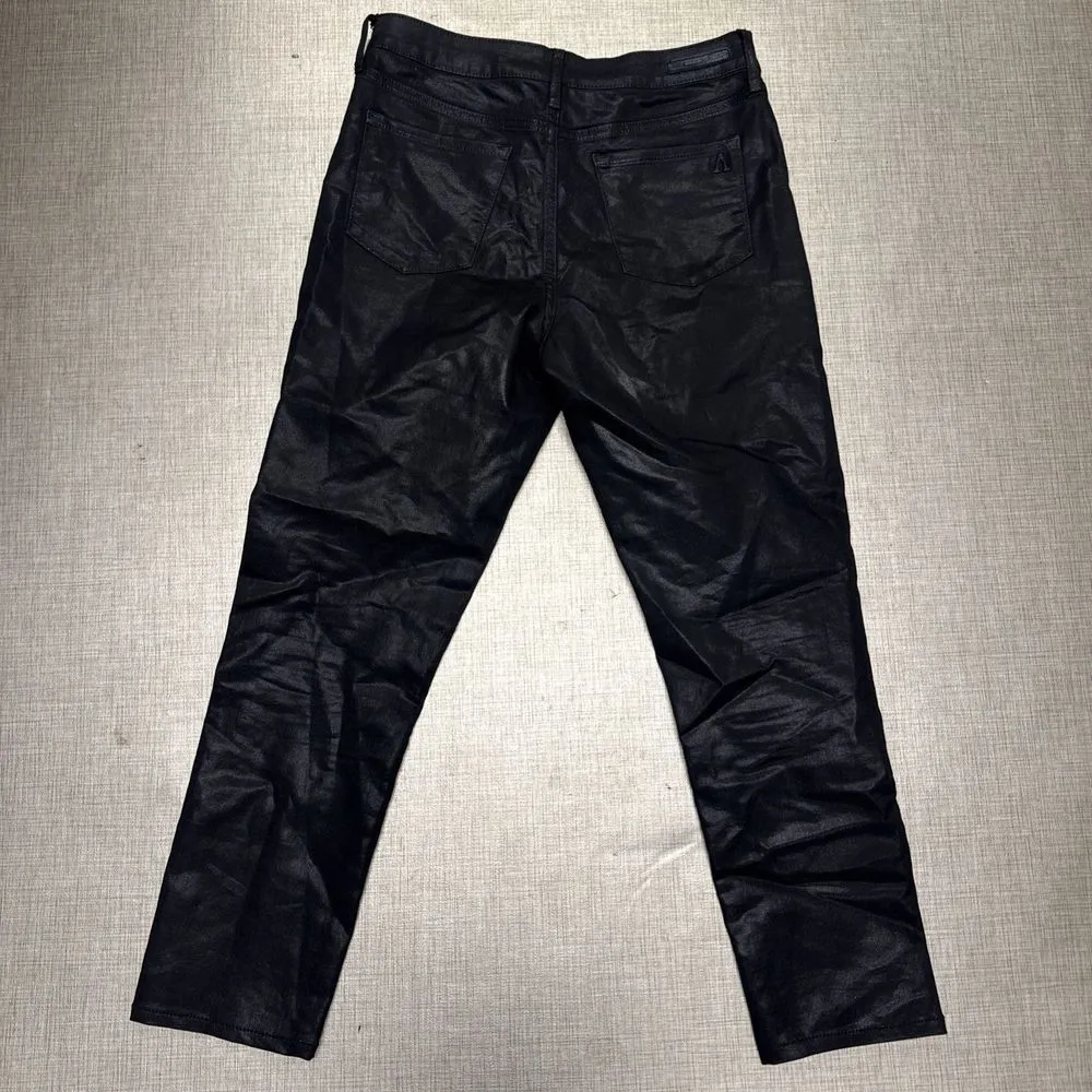 Articles of Society Womens Sz 27 Black Coated Crop Jeans Mid Rise Stretch - Image 9