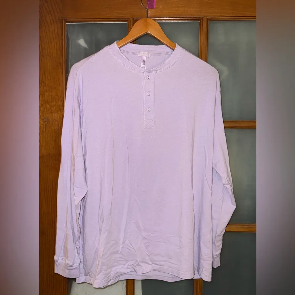 SKIMS Lilac Boyfriend Henley Longsleeve - Image 2